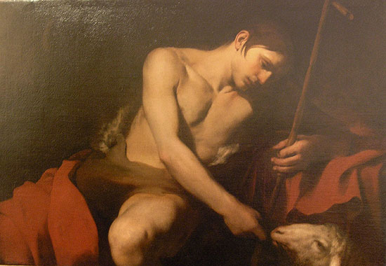 "So Joo Batista que Alimenta o Cordeiro", tela de Caravaggio exposta no Masp