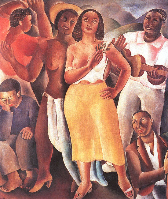 "Samba", leo sobre tela pintado por Di Cavalcanti 