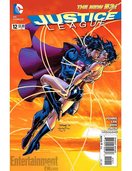 Capa de revista mostra o Super-Homem beijando a Mulher Maravilha