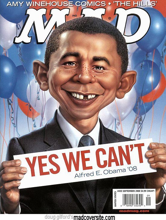 Capa da revista "Mad" com desenho de Barack Obama