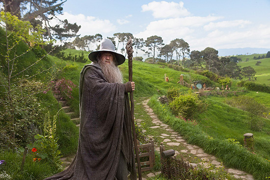 O ator Ian McKellen em cena de &quot;O Hobbit: Uma Jornada Inesperada&quot;, de Peter Jackson