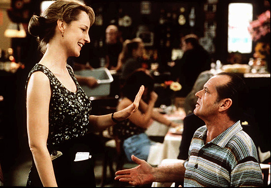 A atriz Helen Hunt e o ator Jack Nicholson em cena do filme "Melhor  Impossvel"