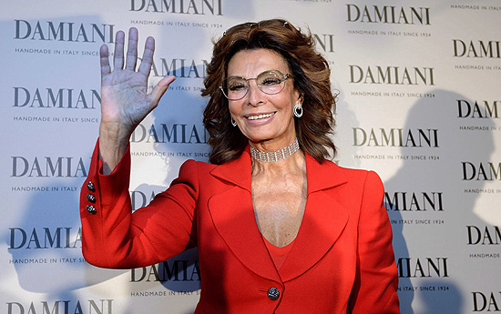 A atriz Sophia Loren em foto de 2012