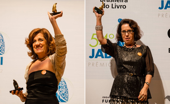 Miriam Leitão (esq.) e Stella Maris Rezende ganham os dois prêmios mais importantes da noite 