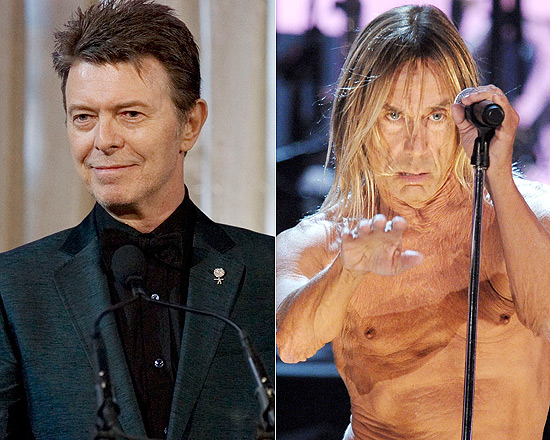 David Bowie ( esq.) e Iggy Pop; dupla fez parceria de sucesso nos anos 70