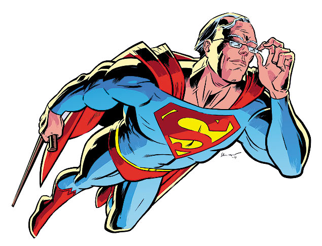 Ilustrao de Sam Hart para comemorar os 75 anos do Superman, que ganha um novo filme
