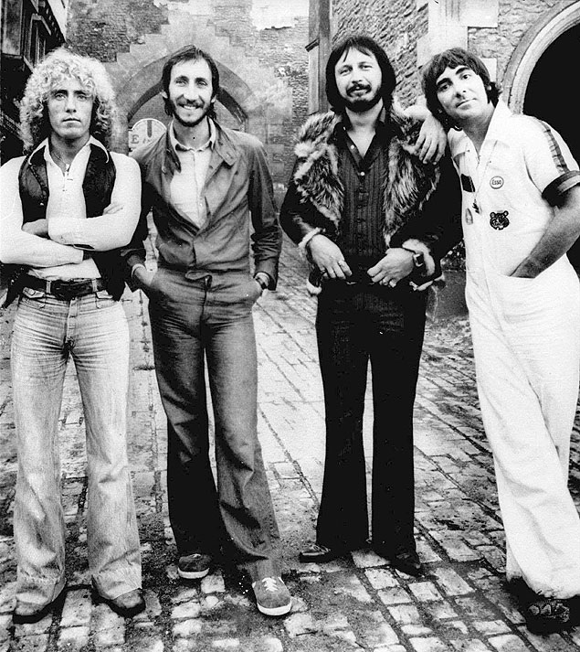 Os integrantes da banda The Who em foto dos anos 1970