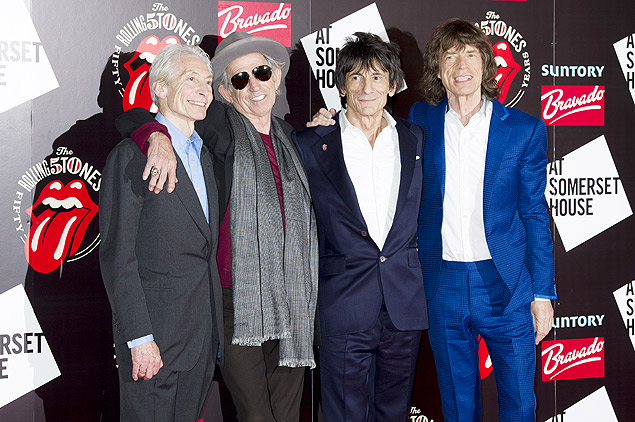 Da esq. para dir., Charlie Watts, Keith Richards, Ronnie Wood e Mick Jagger, os Rolling Stones