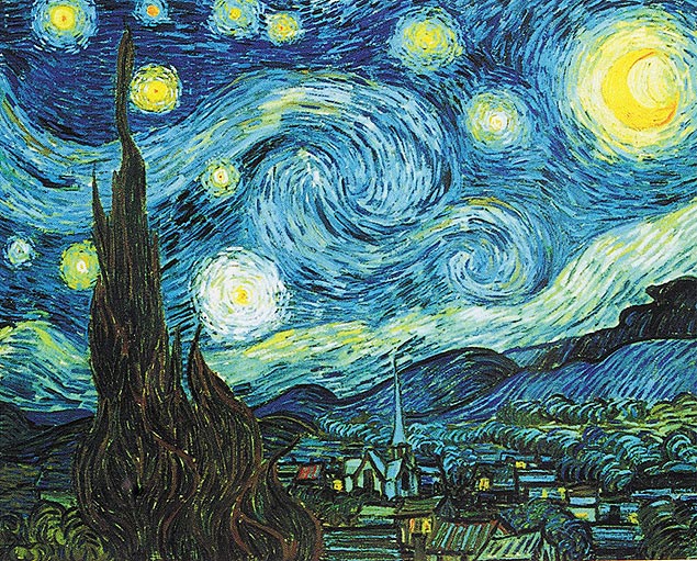 Tela &quot;Noite Estrelada&quot;, obra do pintor holands Vincent Van Gogh 
