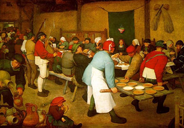 Quadro "Banquete de Casamento", do pintor flamengo Brueghel, o Velho 