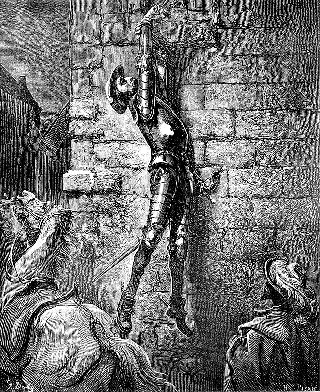 Dom Quixote em gravura do artista Gustave Doré (1832-1888) 