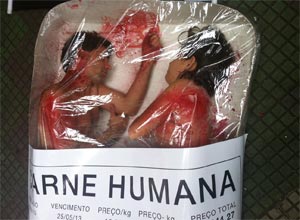 Veganos protestam contra consumo <br>de carne durante o Chefs na Rua