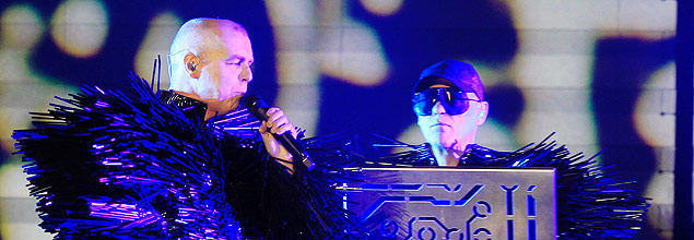 A dupla da banda Pet Shop Boys, em show no Chile durante turn. crdito: divulgao ***DIREITOS RESERVADOS. NO PUBLICAR SEM AUTORIZAO DO DETENTOR DOS DIREITOS AUTORAIS E DE IMAGEM***