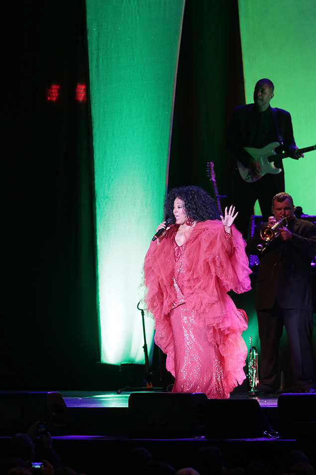 A cantora Diana Ross durante show no Espao das Amricas, em So Paulo