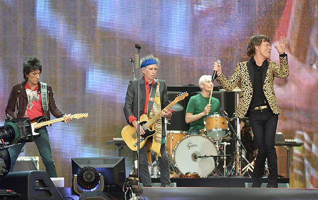 A partir da esquerda: Ron Wood, Keith Richards, Charlie Watts e Mick Jagger 