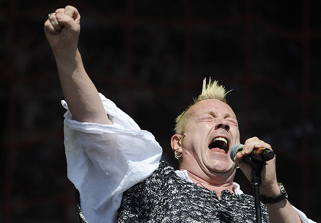 John Lydon/Johnny Rotten, durante apresentao no festival de Glastonbury, no Reino Unido