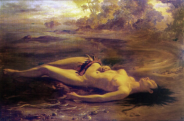 "Moema" (1866), leo sobre tela de Victor Meirelles (1832-1903)