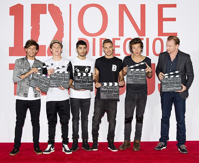 Entrevista coletiva com a banda One Direction para lanamento do filme "This Is Us", em Londres