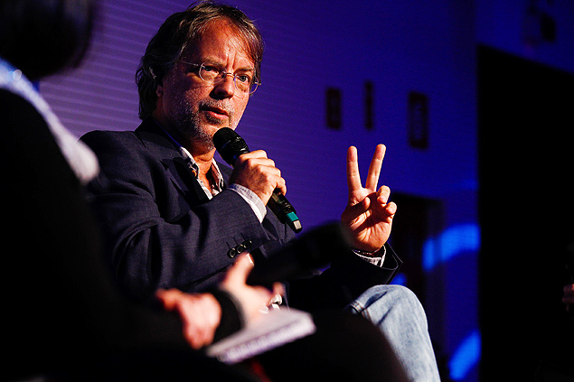 O escritor Mia Couto em São Paulo, durante o evento que integrou a série Fronteiras do Pensamento