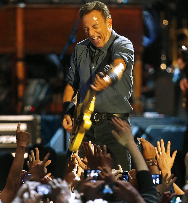 O msico norte-americano Bruce Springsteen, em show realizado no Movistar Arena, em Santiago, no Chile
