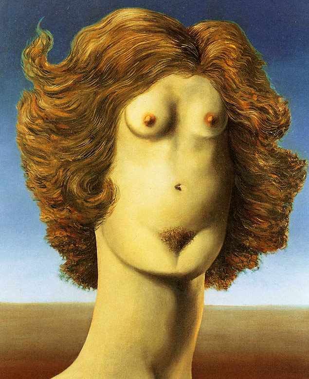 O Estupro (1934), obra de Ren Magritte que est na exposio do MoMA