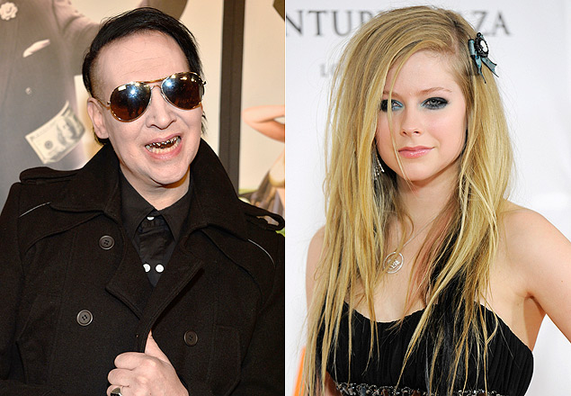 Marilyn Manson (esq.) e Avril Lavigne fazem dueto peculiar em 'Bad Girl