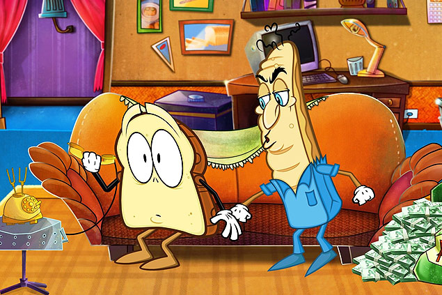 Os pães Osmar (esq.) e Stevie, protagonistas da animação