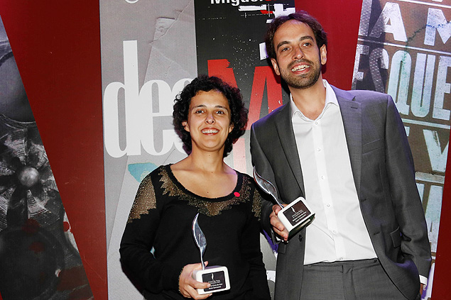 Paula Fbrio e Jacques Fux, vencedores do Prmio So Paulo de Literatura, na categoria autores estreantes 