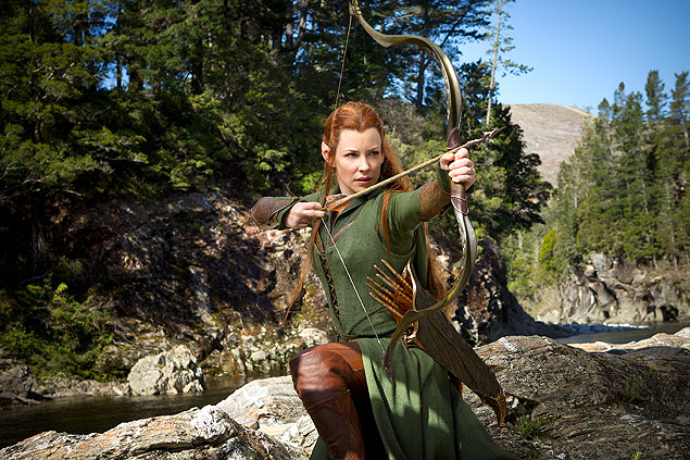 A atriz Evangeline Lilly, que interpreta a elfa Tauriel em 'O Hobbit: A Desolação de Smaug'