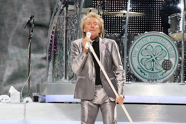 Rod Stewart em apresentação na Madison Square Garden, em Nova York
