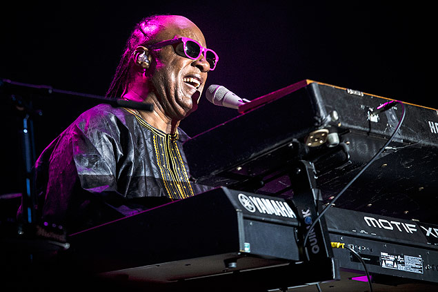 Stevie Wonder durante show em So Paulo no ltimo sbado