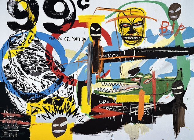 Tela sem ttulo pintada em 1984 pelos americanos Andy Warhol e Jean-Michel Basquiat