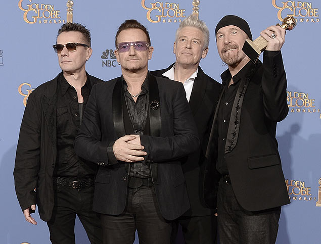 A banda U2 recebe na cerimnia do Globo de Ouro, em janeiro, o prmio de melhor cano por 