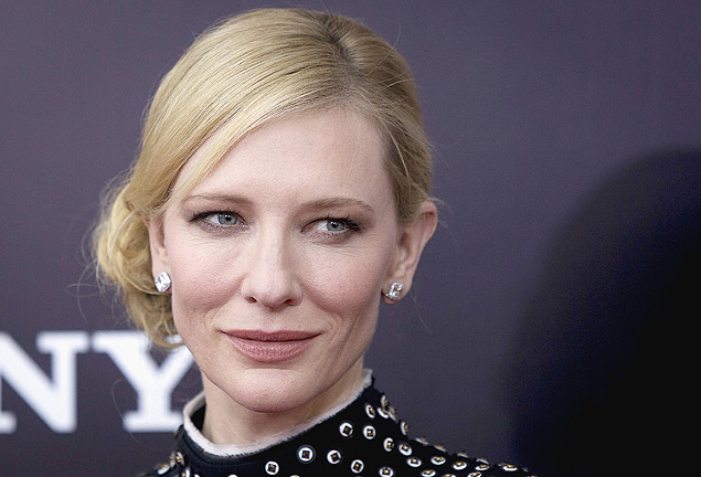 A atriz Cate Blanchett na estreia de 'Caadores de Obras-Primas', em Nova York