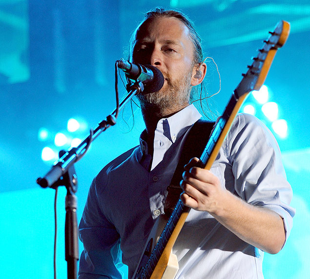 O vocalista do Radiohead, Thom Yorke, em show da banda em Nimes, na Frana