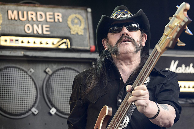 O vocalista do Motrhead, Lemmy Kilmister, em show na Sua em 2013