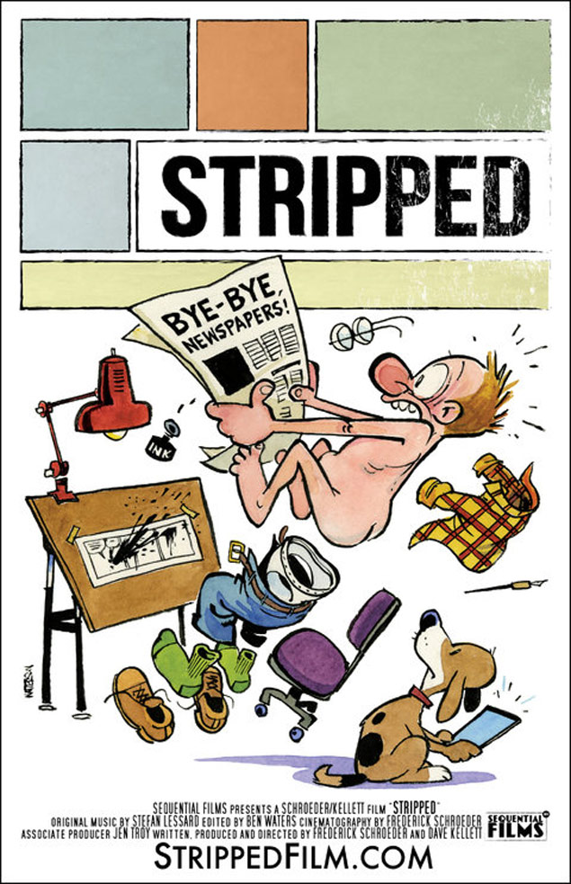 Pster do documentrio 'Stripped', desenhado pelo cartunista Bill Watterson, de 'Calvin e Haroldo'