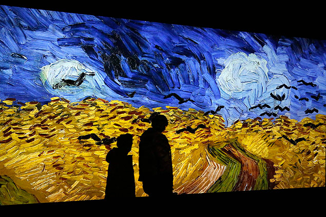 Projeo de obra de Vincent van Gogh no Museu d'Orsay, em Paris