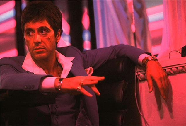 Al Pacino no papel de Tony Montana em 'Scarface' (1983), de Brian De Palma