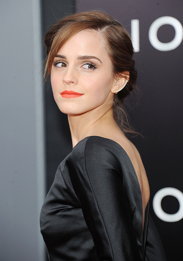 A atriz britnica Emma Watson na estreia do filme 'No' em Nova York, em maro