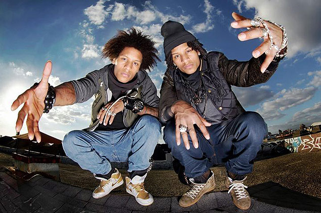 Os danarinos franceses de hip hop Les Twins, que se estaro no festival Rio H2K 2014