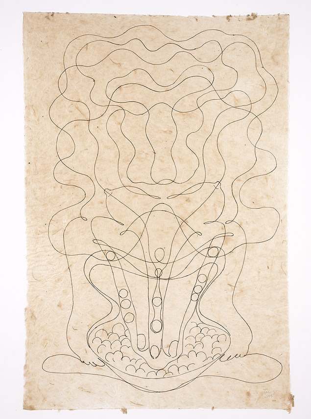 Untitled, 2013 Ink on Himalayan handmade paper 30 X 22 inches (76.2 X 55.88 cm) Tunga: From “La Voie Humide” Apr 19 - May 31, 2014 Installation views, Luhring Augustine, New York Photo: Farzad Owrang Tunga; Courtesy of the artist and Luhring Augustine, New York ***DIREITOS RESERVADOS. NO PUBLICAR SEM AUTORIZAO DO DETENTOR DOS DIREITOS AUTORAIS E DE IMAGEM***