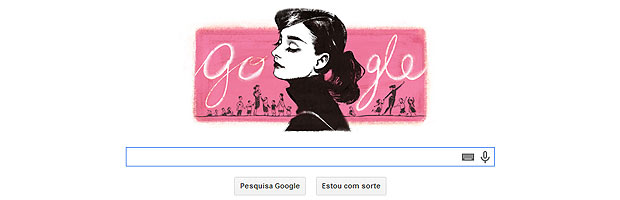 Doodle de hoje homenageia a atriz Audrey Hepburn (1929-1993)