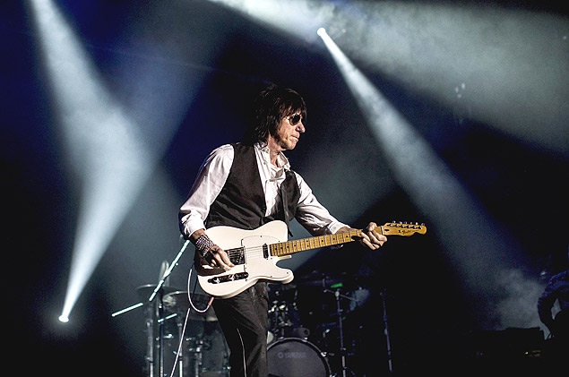 O guitarrista Jeff Beck em show em Byron Bay (Austrlia), no ms passado