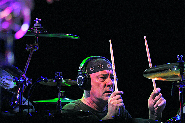 O baterista do Rush, Neil Peart, em show em So Paulo em 2010
