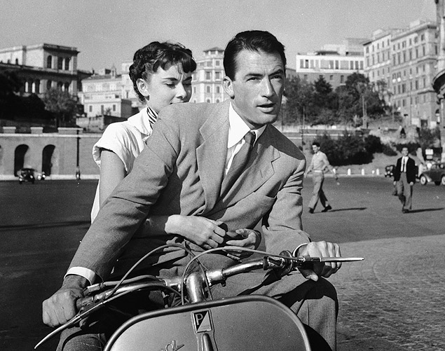 Audrey Hepburn e Gregory Peck em cena do filme 'A Princesa e o Plebeu'
