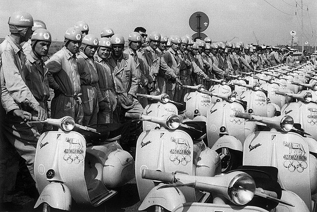 Vespas usadas nos Jogos Olmpicos de Roma, em 1960