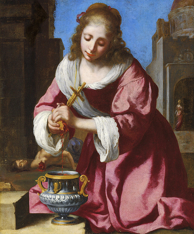 Obra 'Santa Praxedes', autenticada como sendo de autoria de Johannes Vermeer (1632-1675)