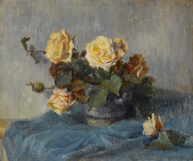 A obra 'Bouquet de Roses' (ramo de rosas), do pintor francs Paul Gauguin (1848-1903)