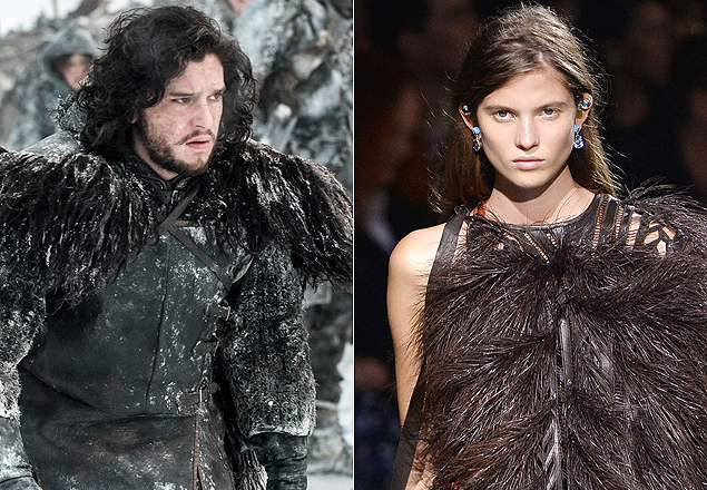Figurino da srie 'Game of Thrones' (esq.) inspira look do inverno 2015 da Givenchy